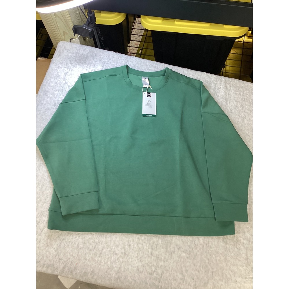 Members Mark Luxe Crew Sweatshirt Green Sandwashed Relaxed Fit XXXL NWT